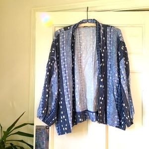 Cropped kimono cardigan
